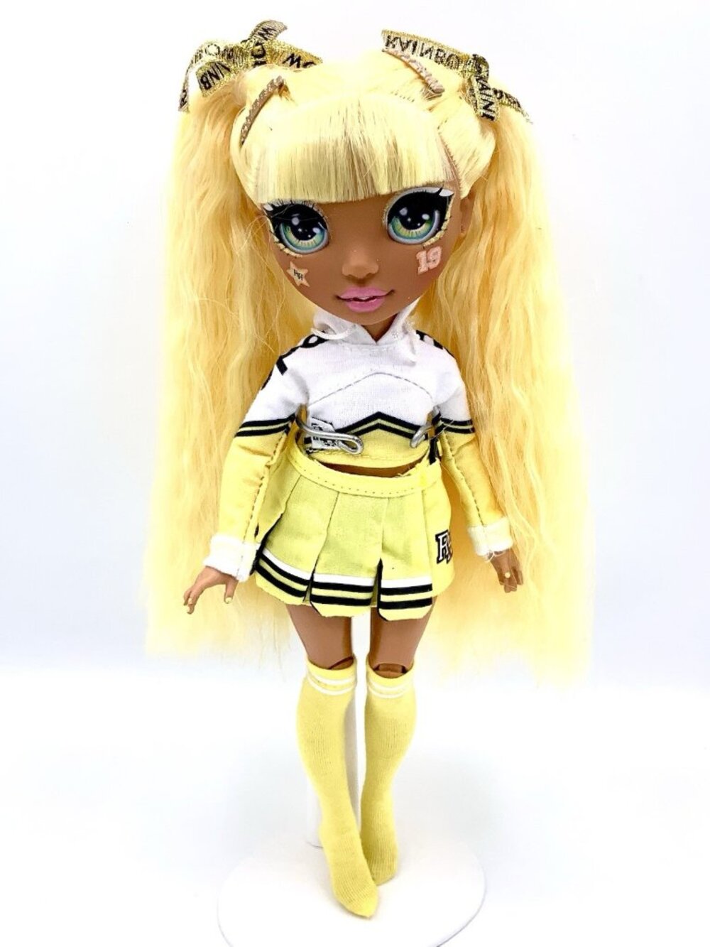 MGA Rainbow High Sunny Madison Cheerleader Doll Yellow Outfit 10.5" No Shoes